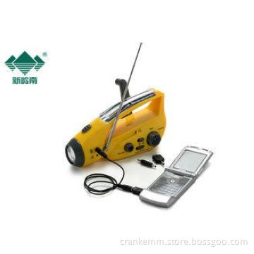 Dynamo Hand Crank Flashlight Radio , Multi-Function Recharg